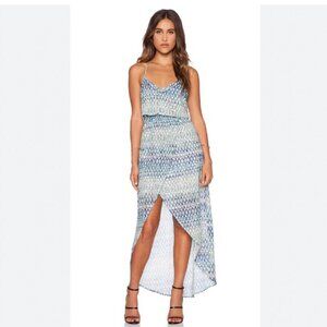 SANCTUARY WATERFALL HIGH LOW MAXI DRESS IN BLUE ISLAND - XS